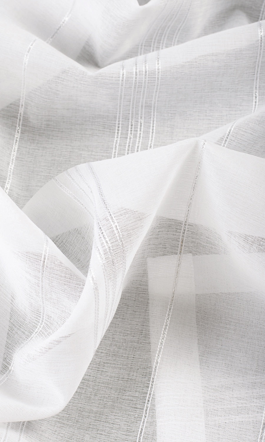 Striped Sheer Fabric Sample for Roman Blinds & Shades (White)