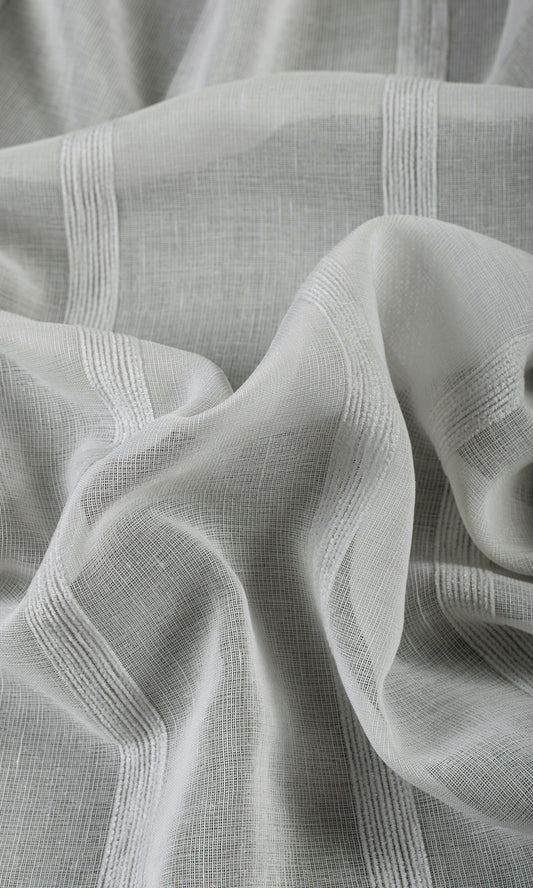Striped Sheer Home Décor Fabric By the Yard (Grey)