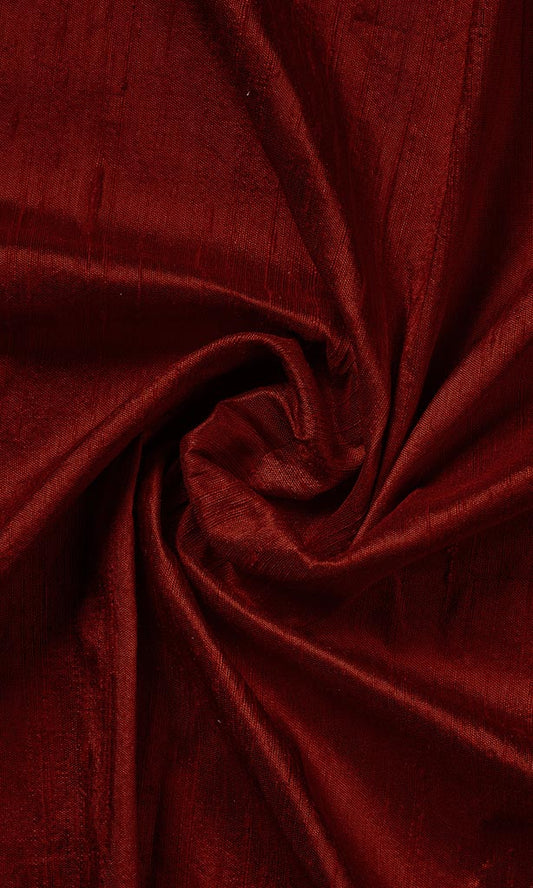 Dupioni Silk Home Décor Fabric By the Yard (Maroon/ Burgundy Red)