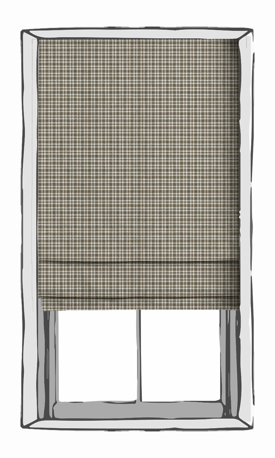 Checkered Fabric Material By the Metre (Cedar Brown/ White)