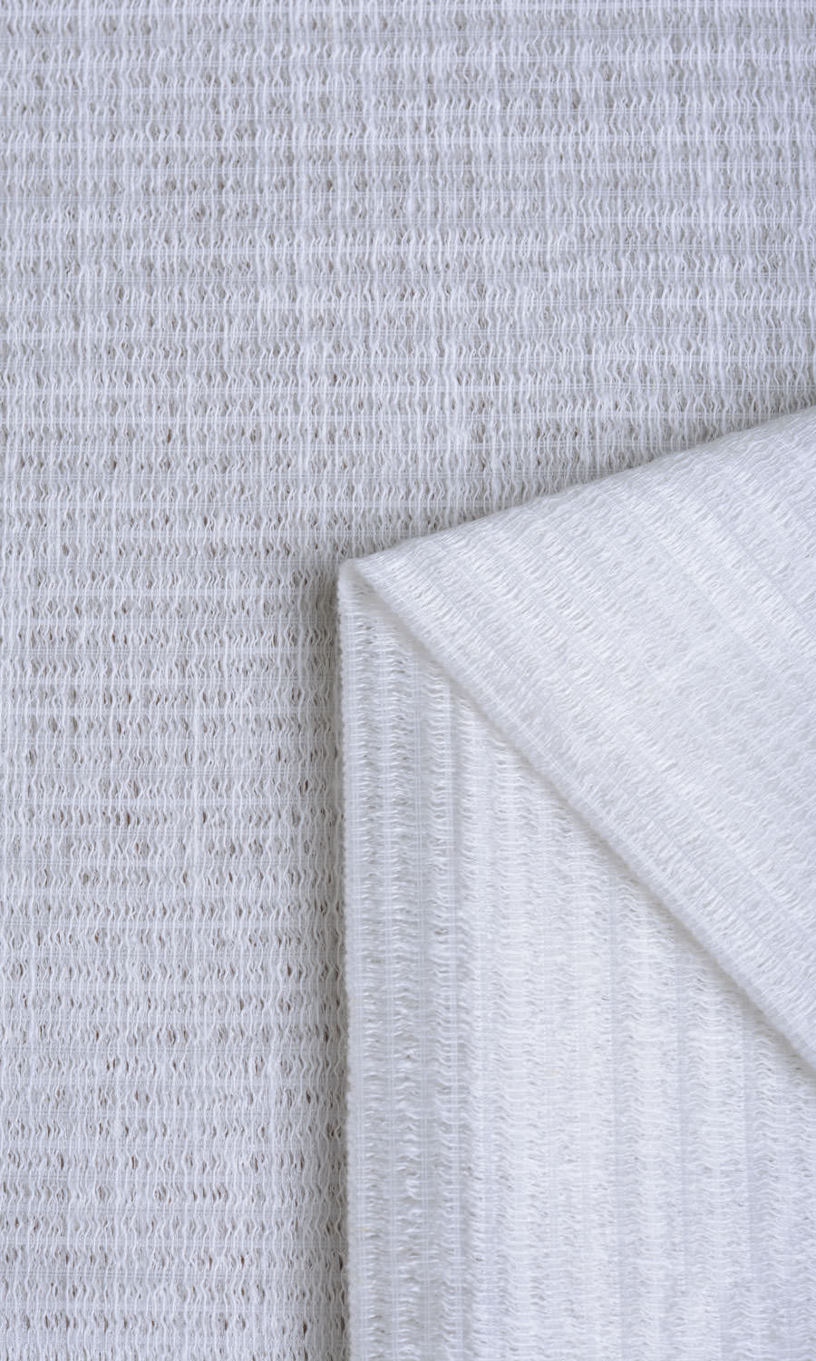 Cotton Blend Check Sheer Fabric Sample for Roman Blinds & Shades (Milky White)