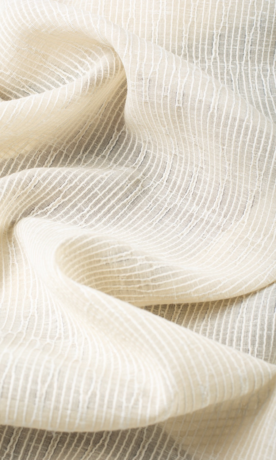 Textured Sheer Fabric Sample for Roman Blinds & Shades (Ivory-Beige)