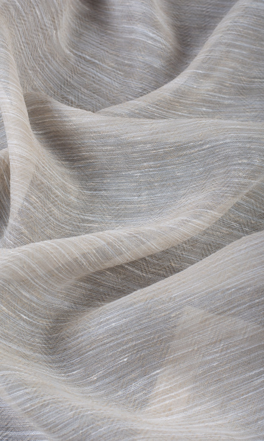 Textured Sheer Home Textile Fabric Material Sample (Greige/ Cream)