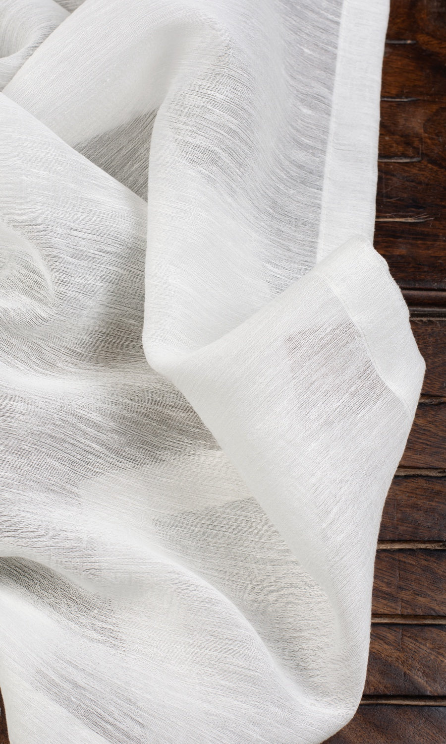 Plain Sheer Window Treatments Fabric Sample (White)
