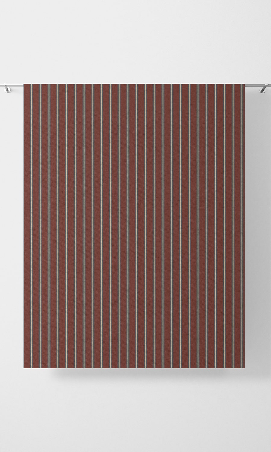 Striped Home Décor Fabric By the Yard (Red & Grey)