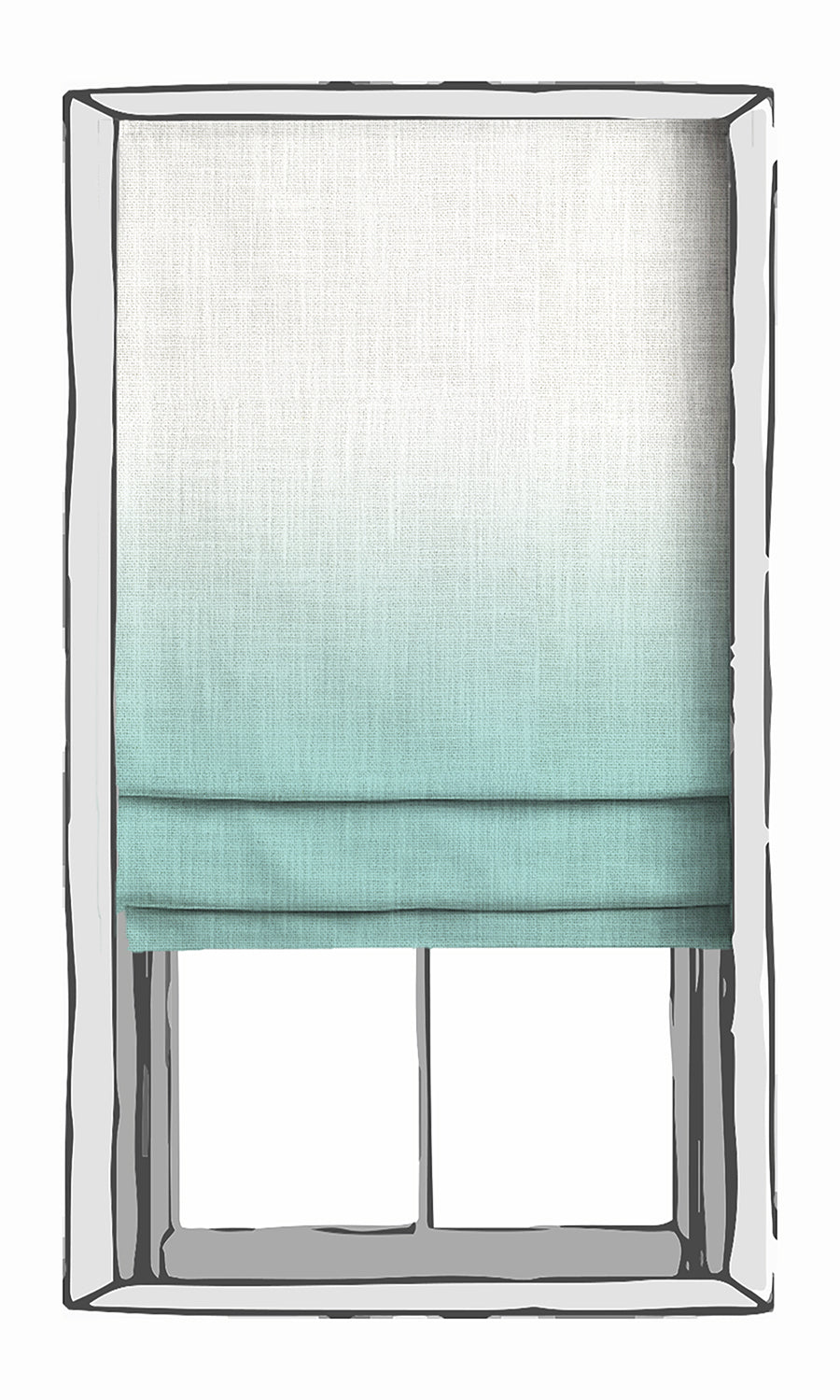 2-Tone Ombre Window Treatments Fabric By the Yard (Blue)