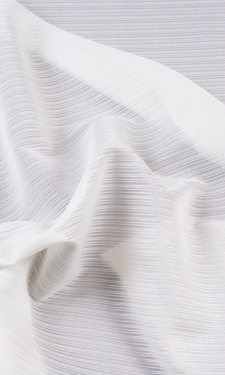 Striped Sheer Fabric By the Yard for Curtains & Drapes (Chiffon White)