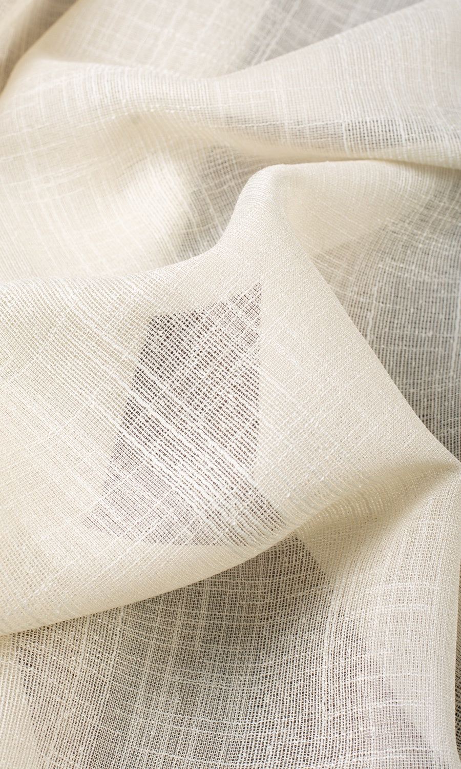 Textured Stripe Sheer Fabric Sample for Roman Blinds & Shades (Almond Cream)