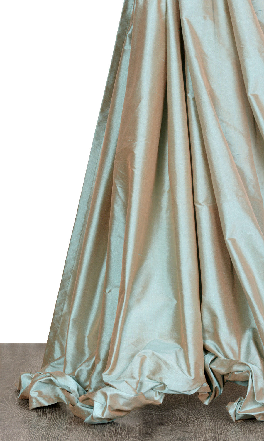 Shantung Silk Window Treatments Fabric By the Yard (Turquoise/ Bronze)