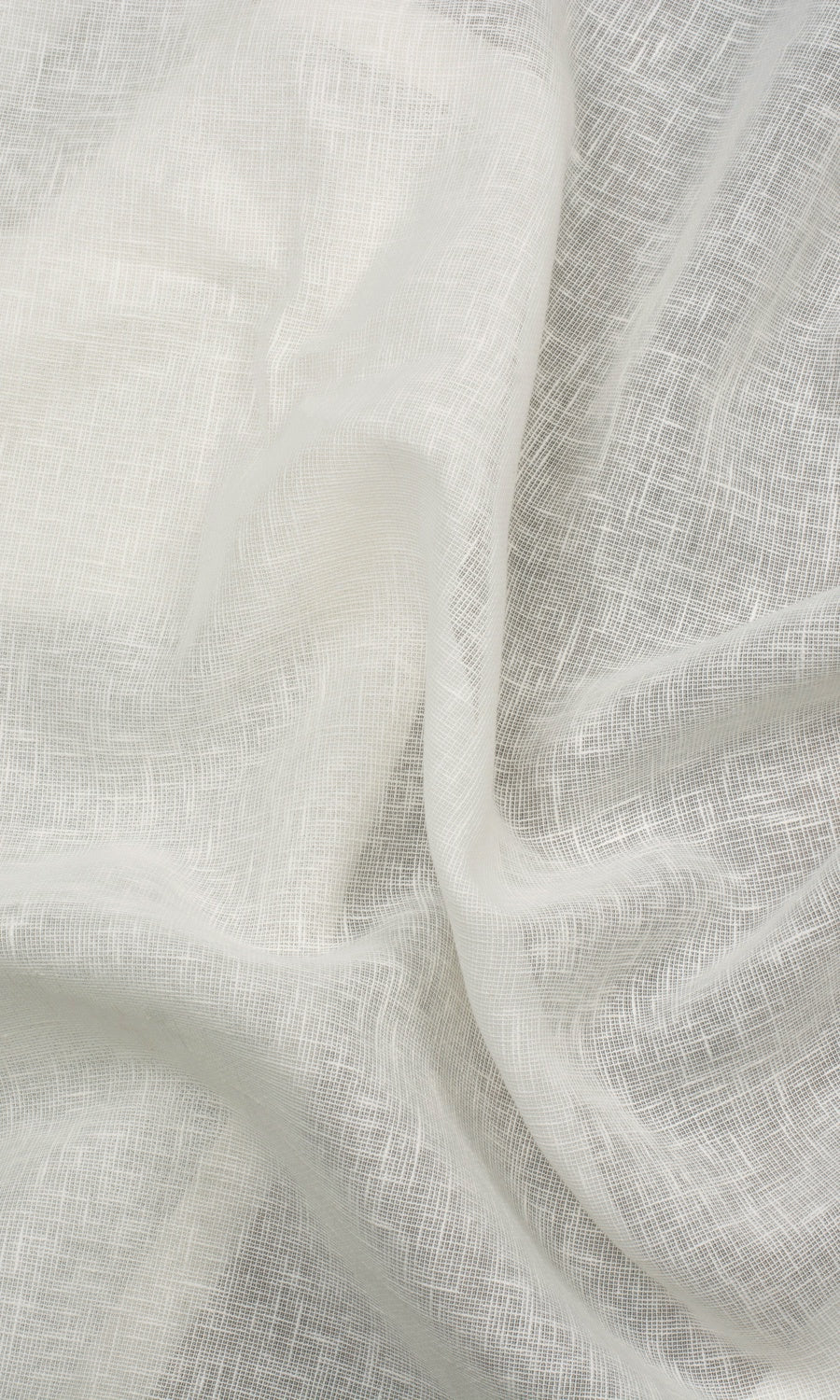 Linen-Texture Semi-Sheer Window Treatments Fabric By the Yard (Milky White)