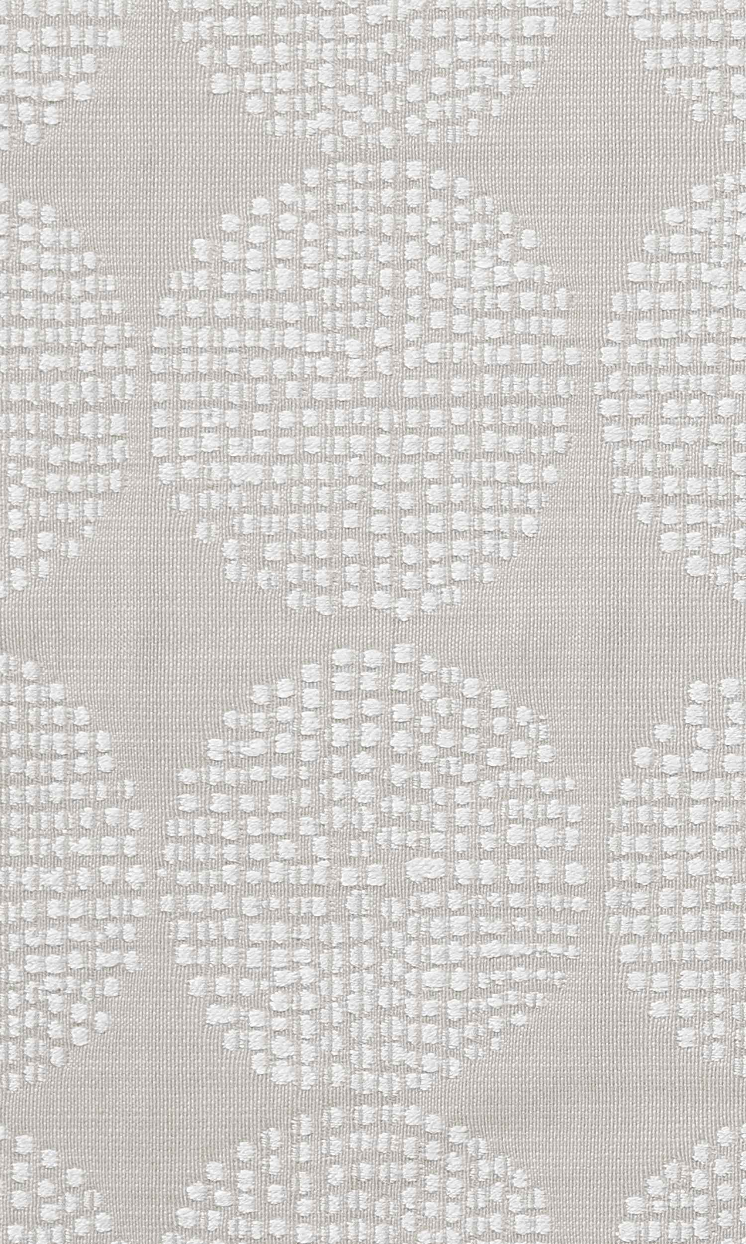 Geometric Embroidered Home Textile Fabric Material Sample (White/ Gray)
