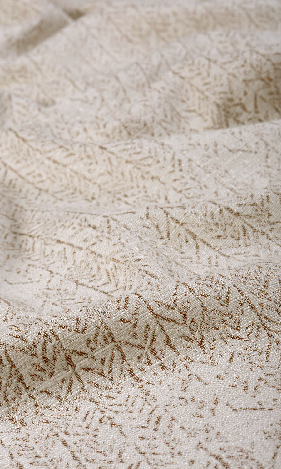 Herringbone Poly-Cotton Fabric Sample for Roman Blinds & Shades (Off White/ Brown)
