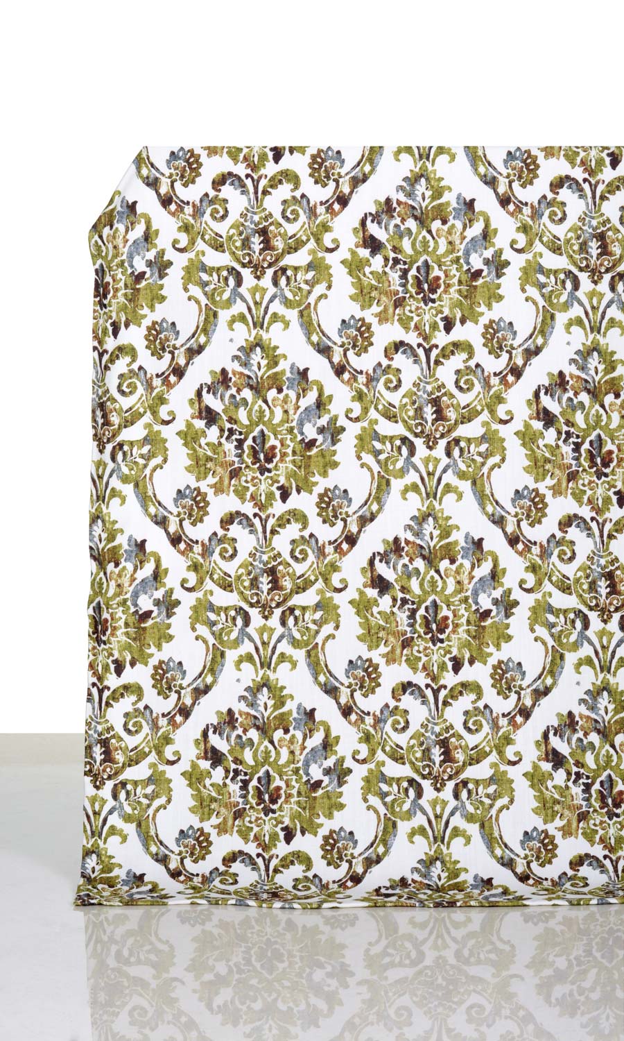 Damask Print Home Décor Fabric By the Yard (Yellow/ Green/ Brown)