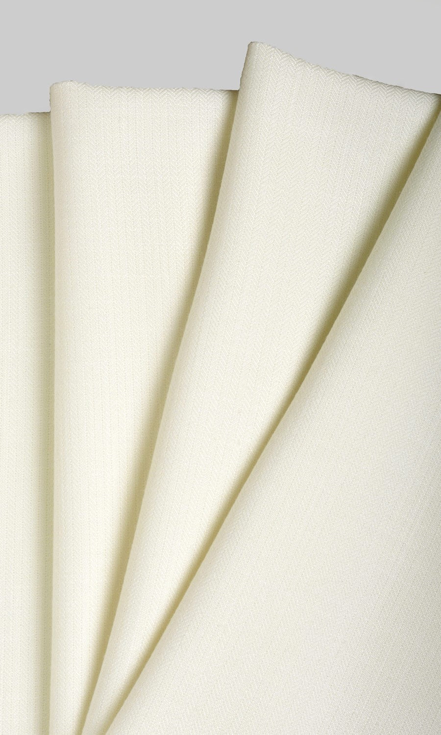Herringbone Textured Window Treatments Fabric By the Yard (White/ Cream)
