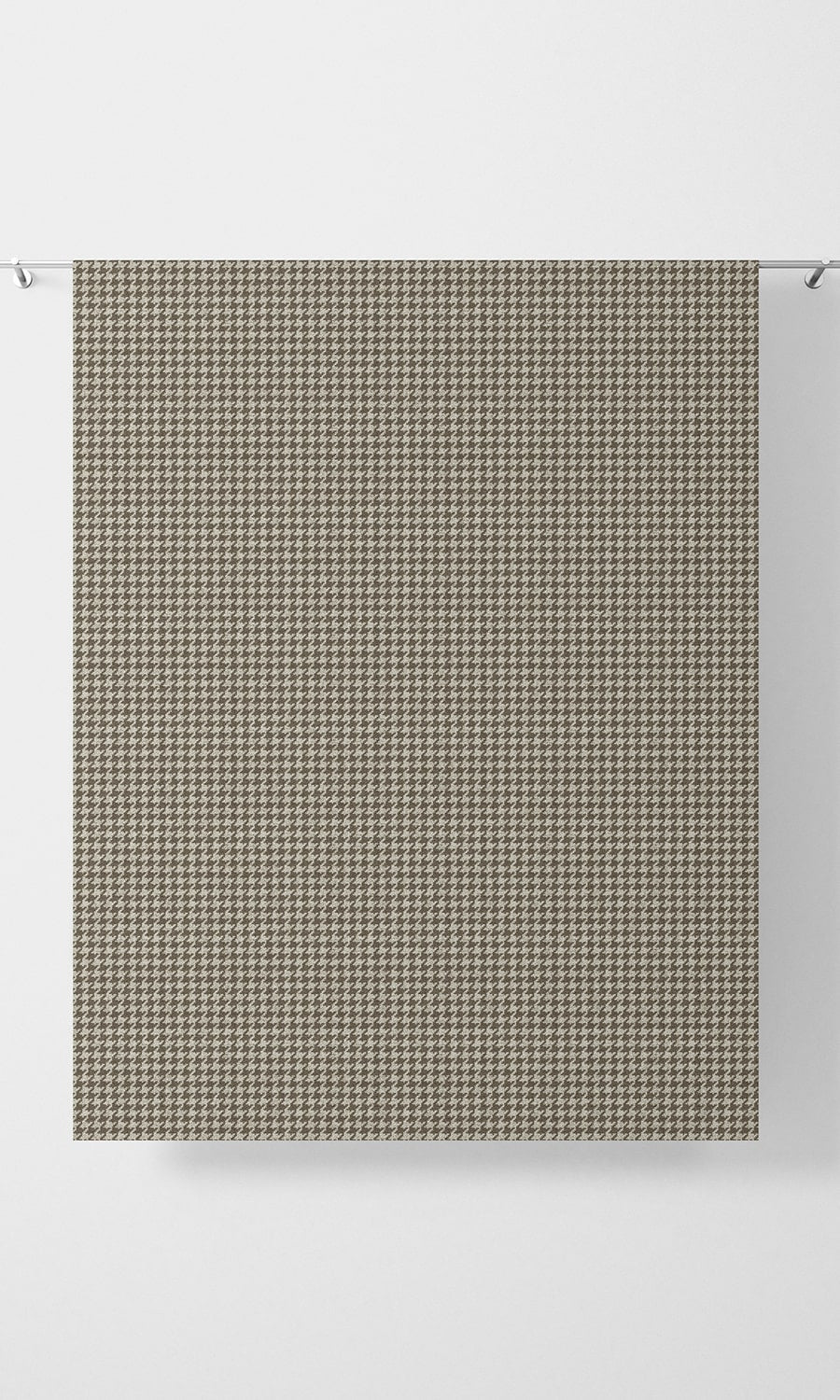 Houndstooth Patterned Fabric Material By the Metre (Brown)