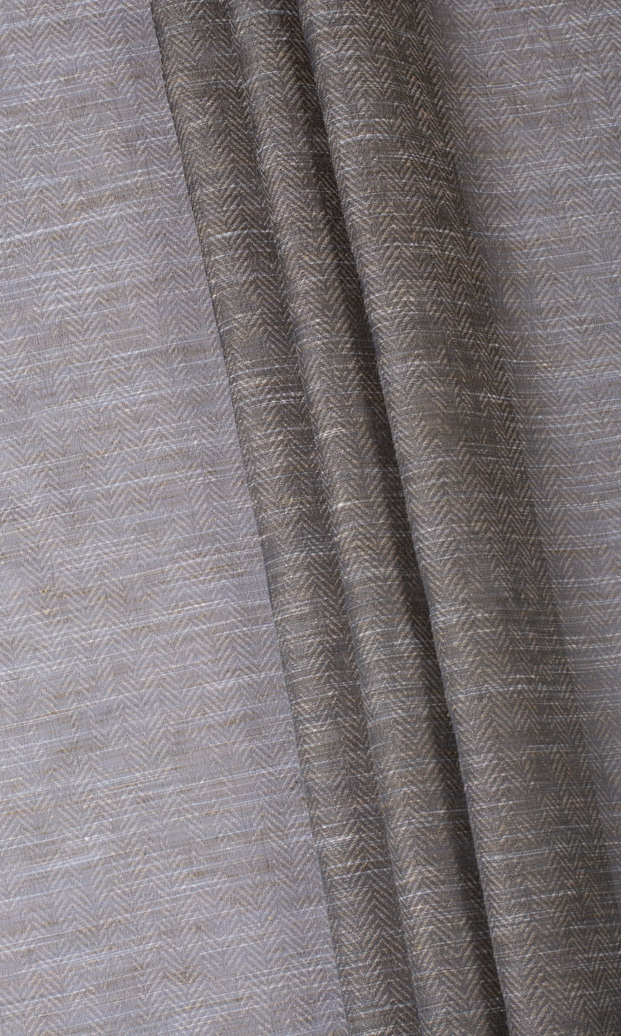 Herringbone Sheer Window Treatments Fabric By the Yard (Grey/ Coffee Brown)