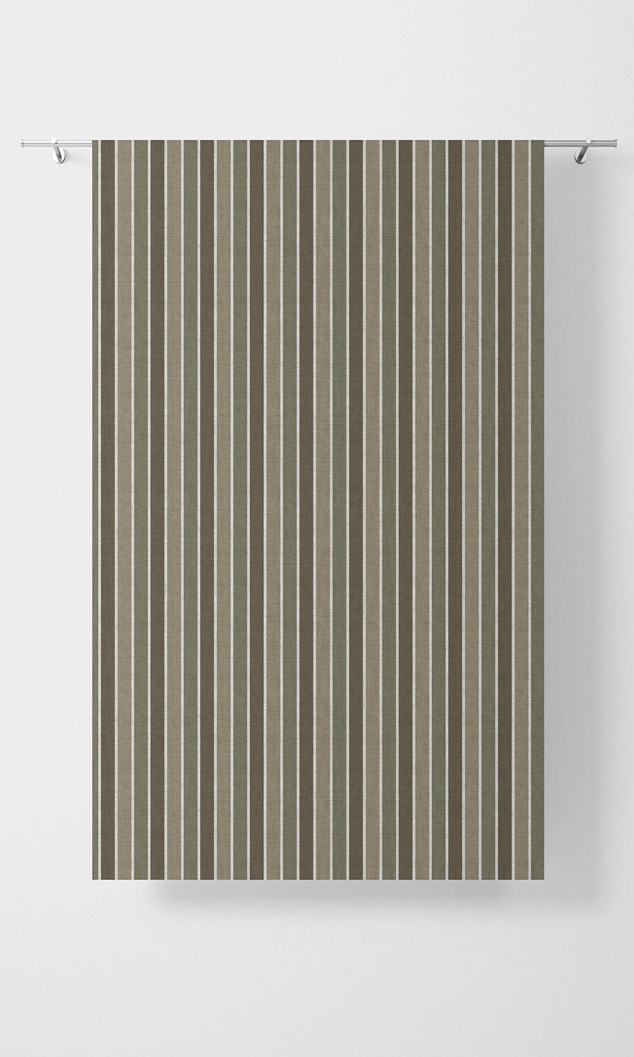 Striped Home Textile Fabric Material By the Metre (Olive Green/ Brown/ Beige)