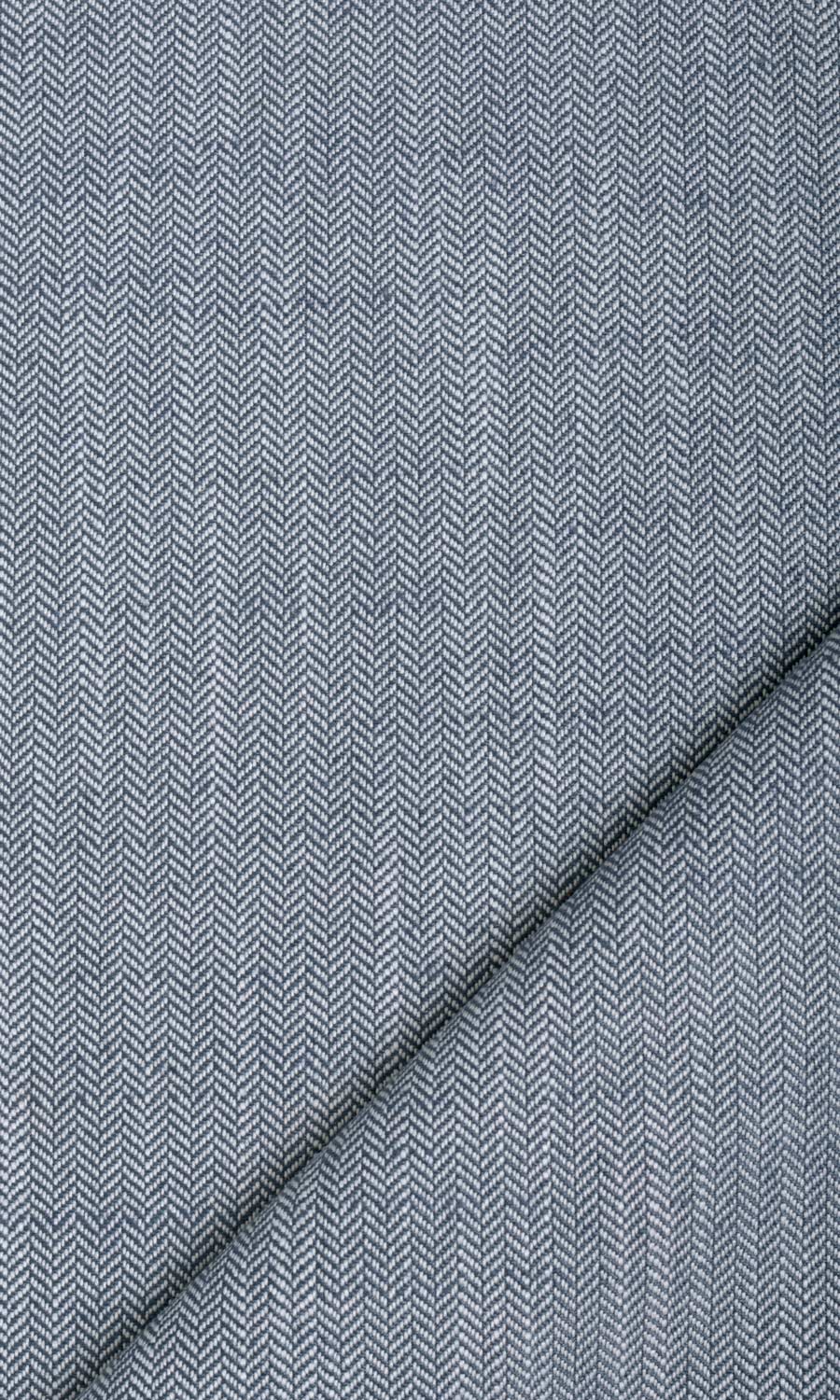 Herringbone Textured Home Textile Fabric Material By the Yard (Denim/ Navy Blue)