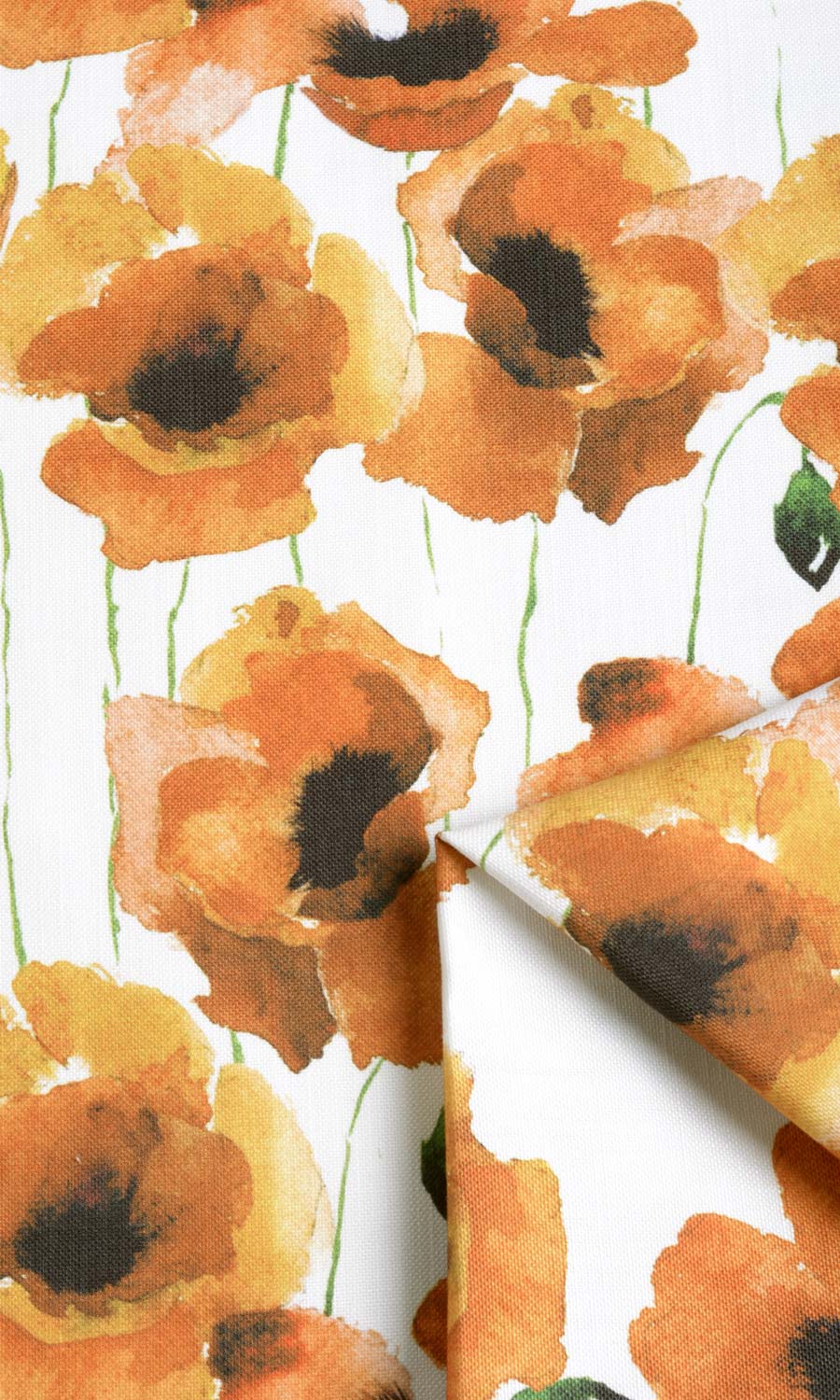 Floral Print Home Textile Fabric Material Sample (Orange/ Yellow)