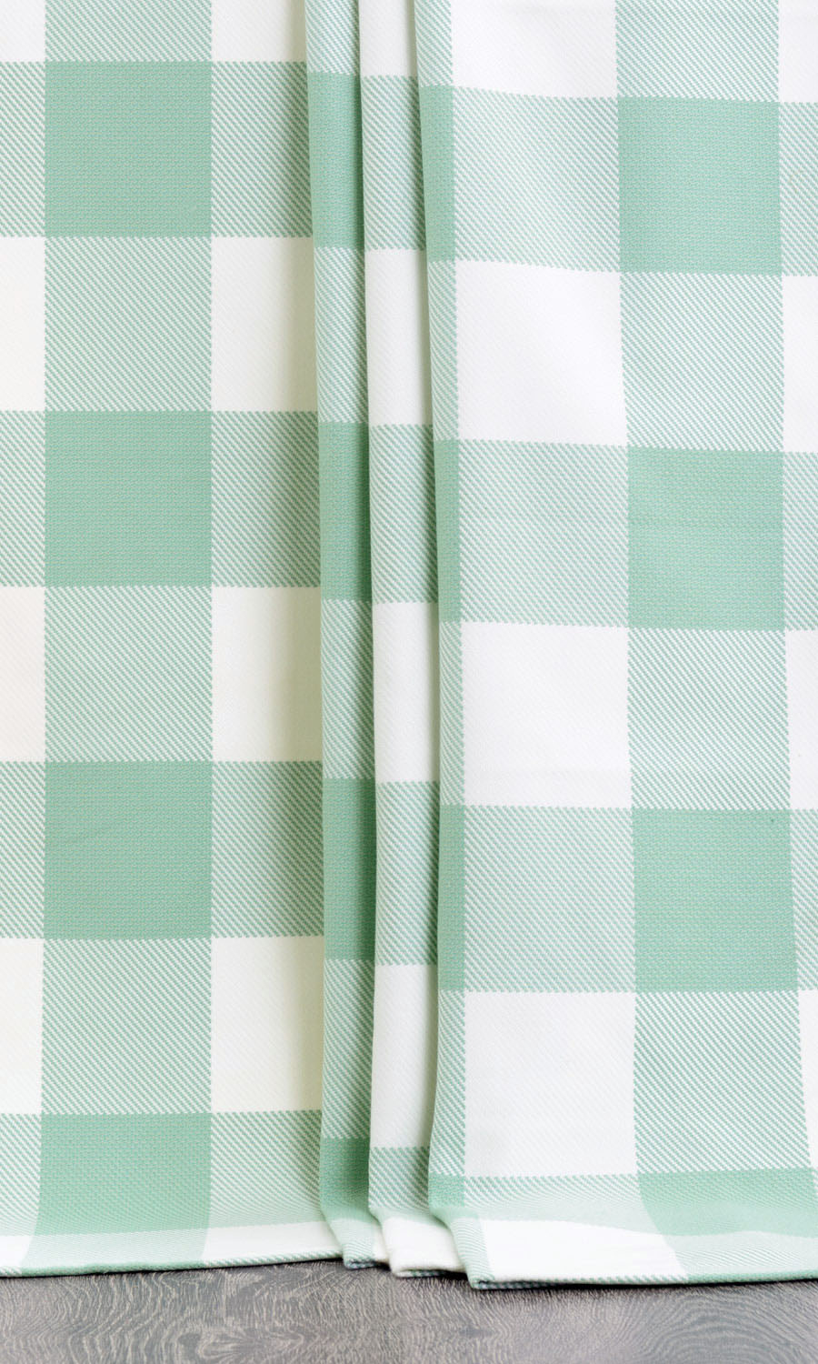 Buffalo Check Fabric Sample for Roman Blinds & Shades (Aqua Blue/ Foam White)