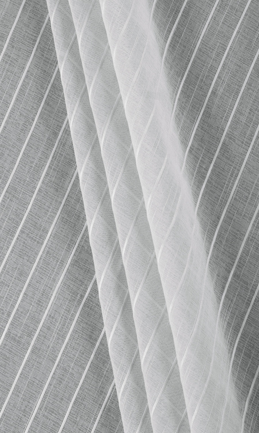 Striped Sheer Fabric By the Yard for Curtains & Drapes (Grey)