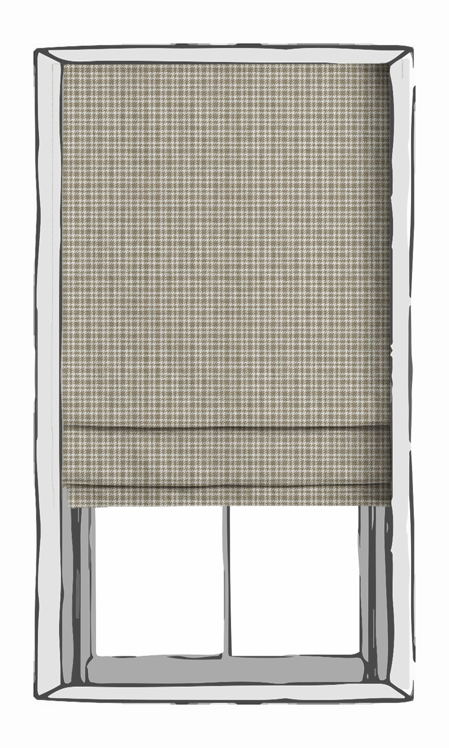 Checkered Fabric Material By the Metre (Brown/ White)