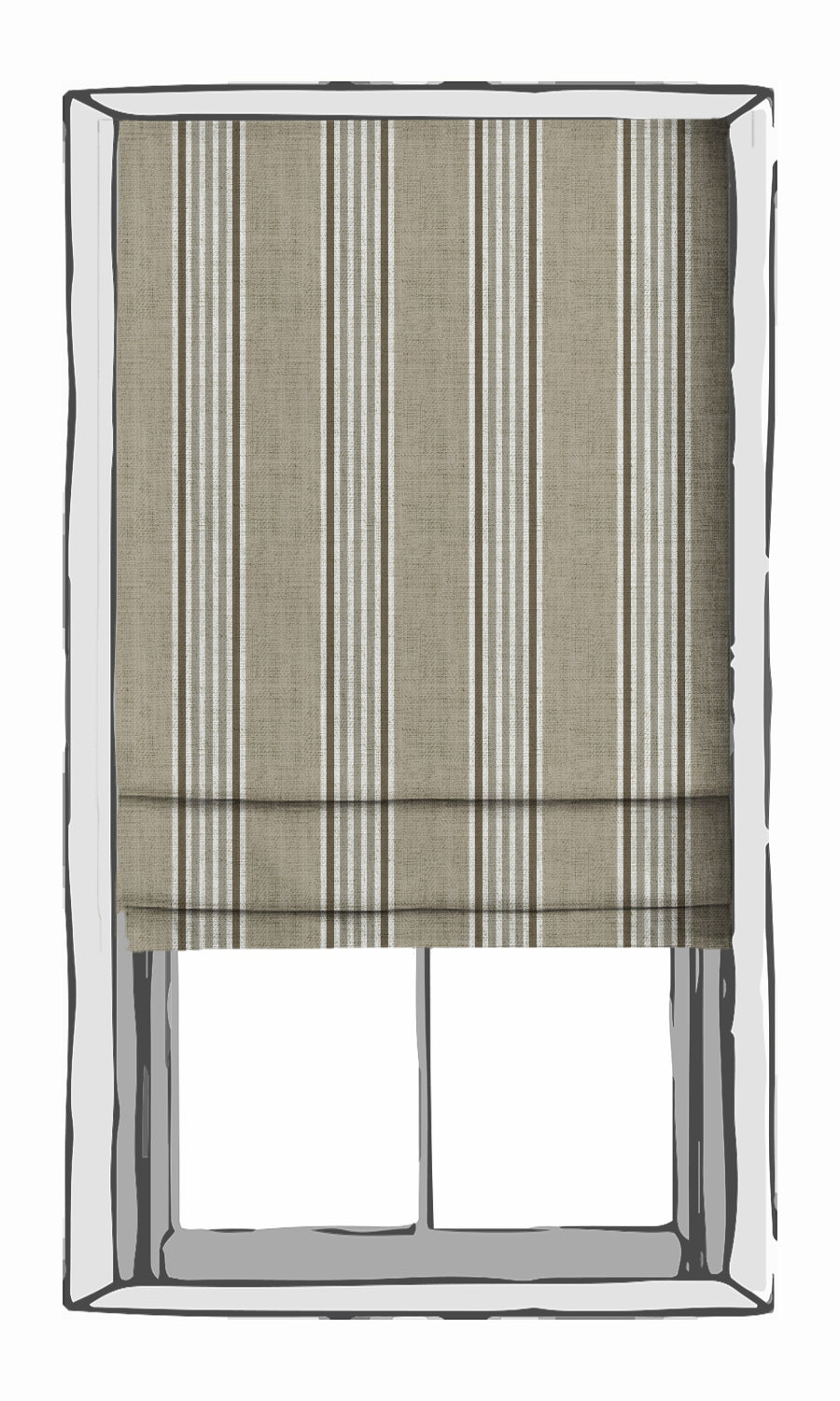 Striped Free Fabric Material Sample (Sand Beige/ Peanut Brown)