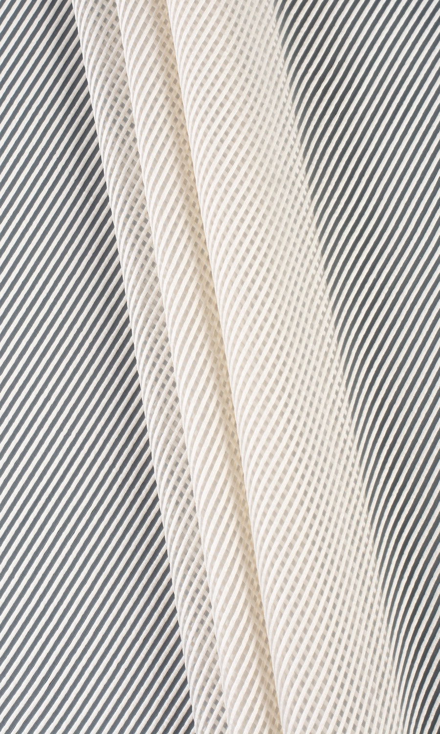 Striped Sheer Fabric Material By the Yard (Pale Beige/ Ivory)