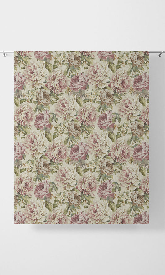 Floral Roman Shades (Ivory/ Green/ Pink)