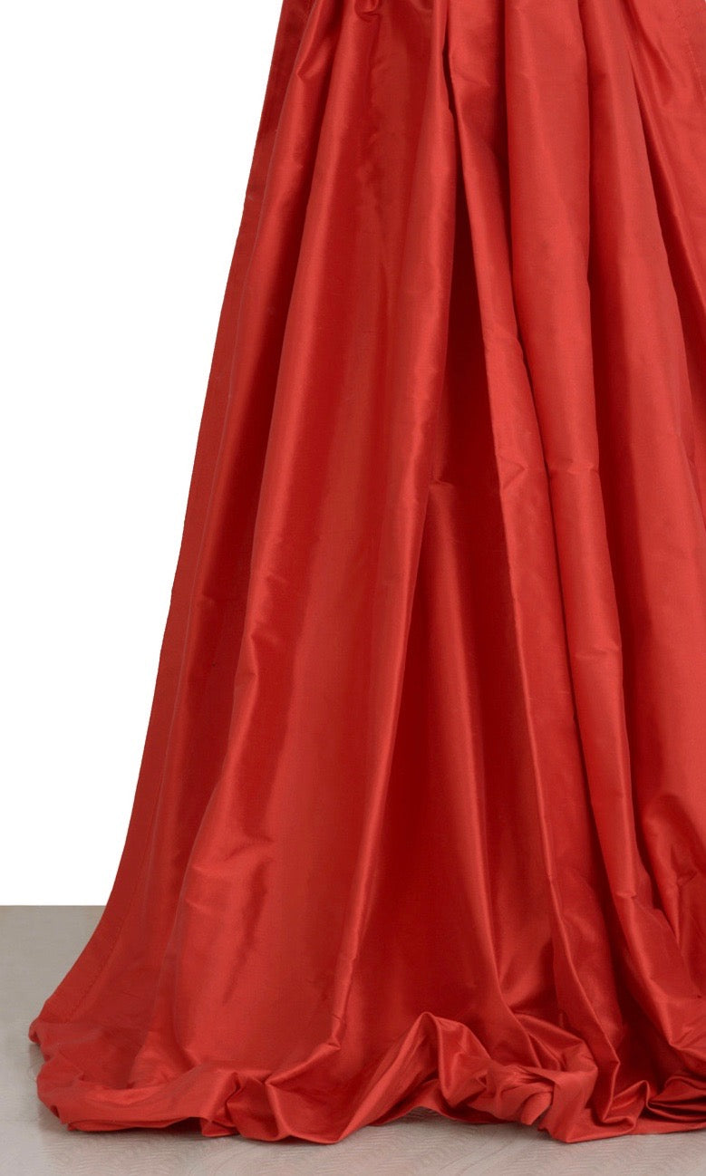 Shantung Silk Window Treatments Fabric By the Yard (Red)