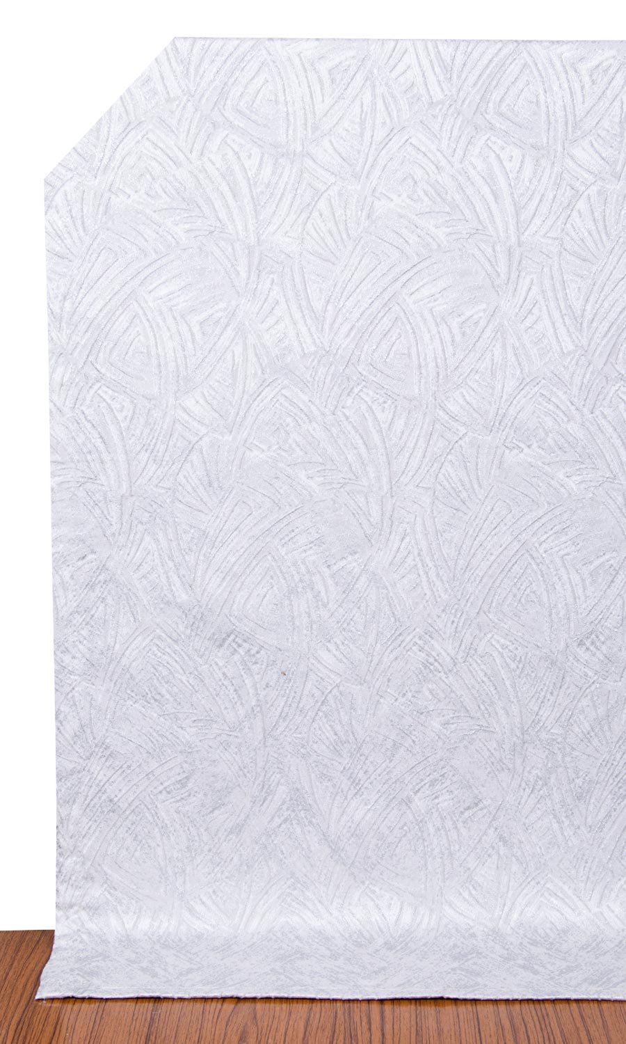 Self-Patterned Poly-Cotton Window Treatments Fabric Sample (White)