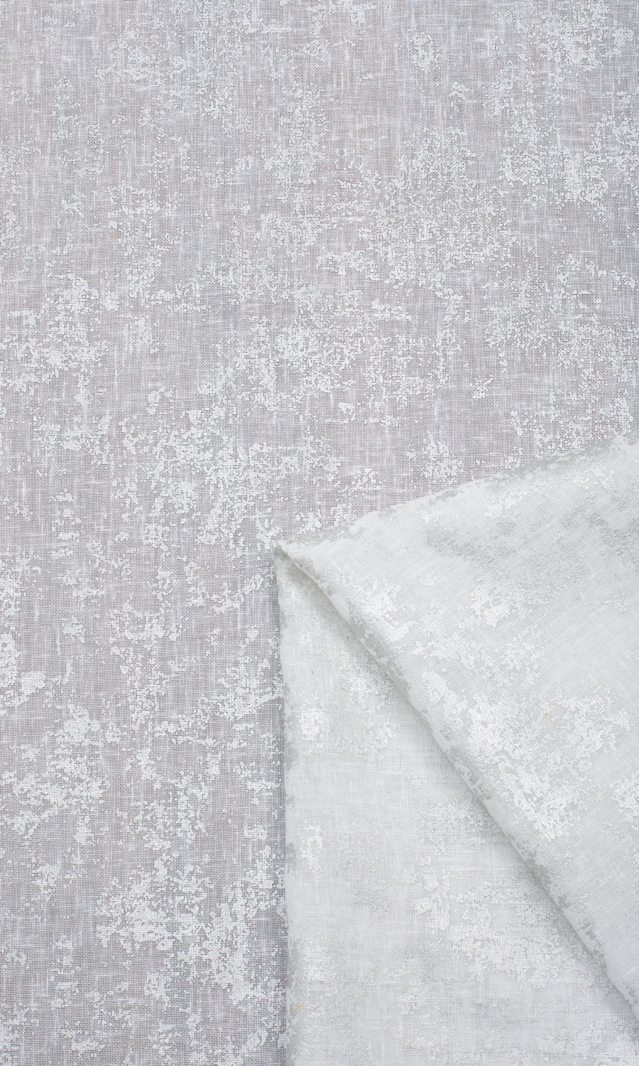 Metallic Accents Semi-Sheer Home Textile Fabric Material By the Yard (White)