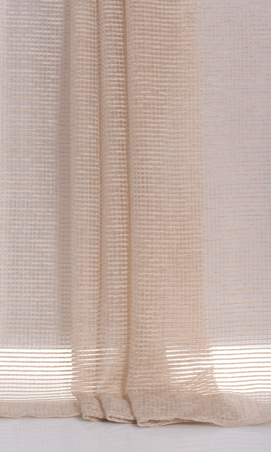 Cotton Rich Sheer Window Treatments Fabric By the Yard (Champagne Beige)