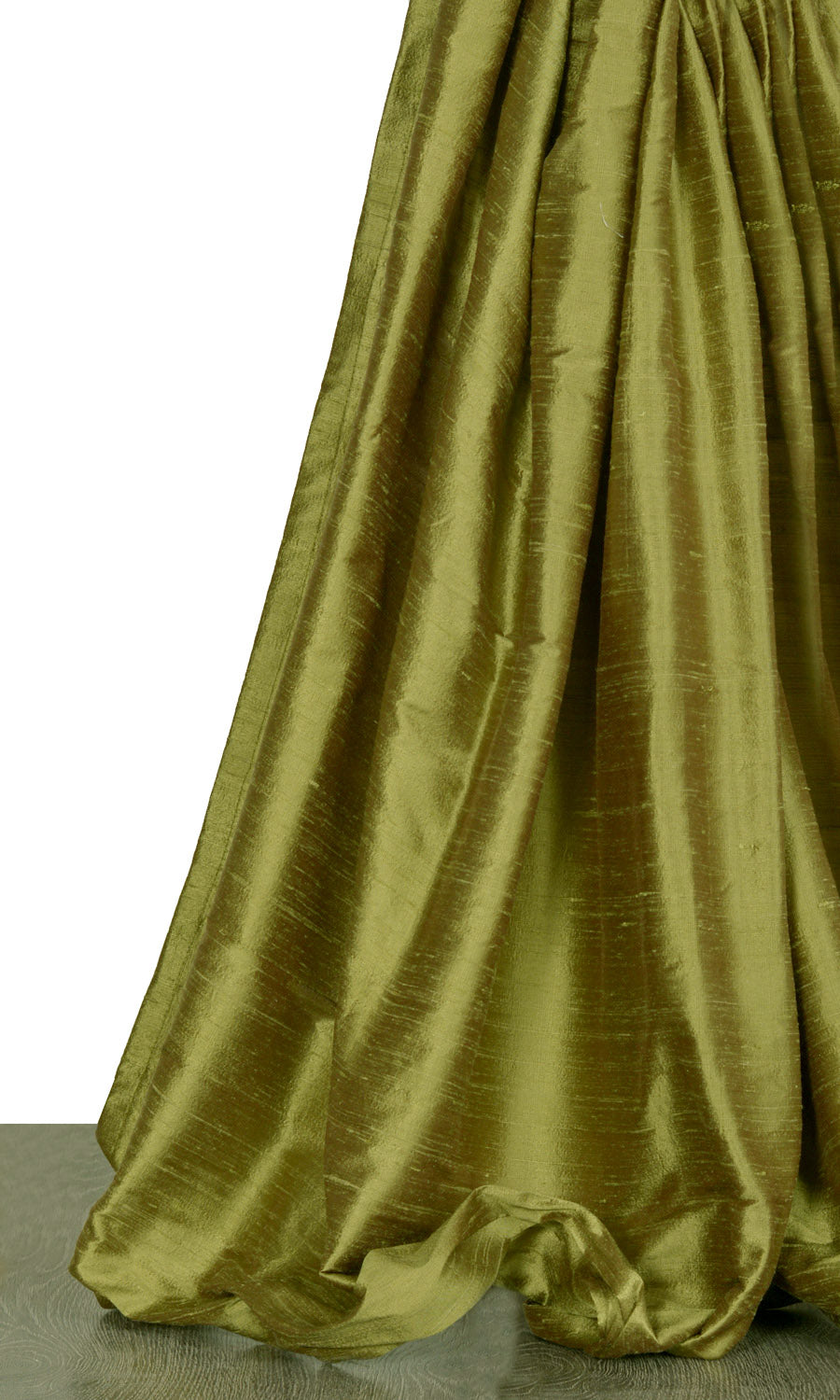 Pure Silk Window Treatments Fabric By the Yard (Olive Green)