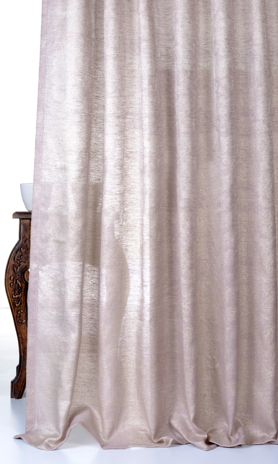 Textured Window Treatments Fabric Sample (Dusty Pink/ Gold)