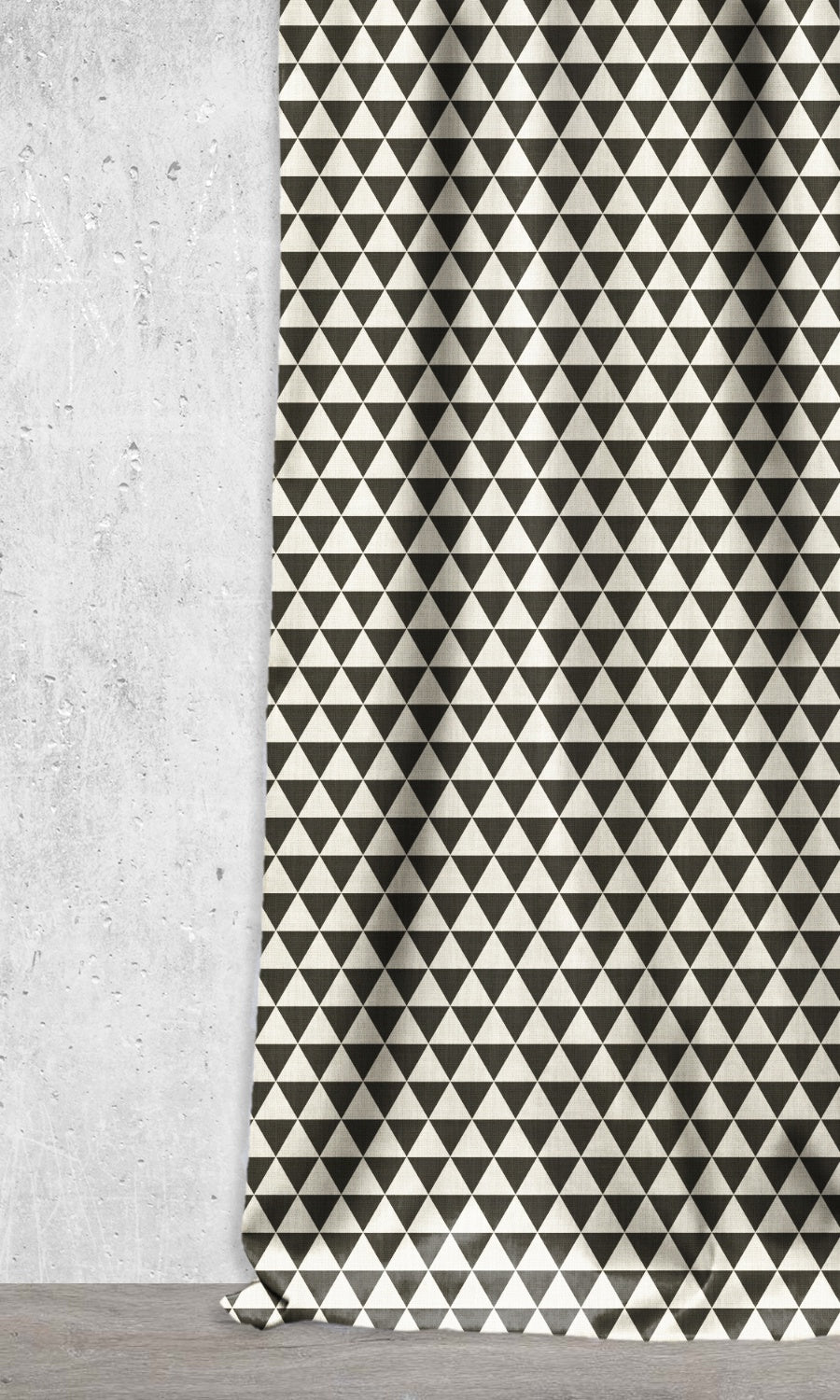 Geometrical Printed Home Décor Fabric By the Metre (Black/ Ivory)