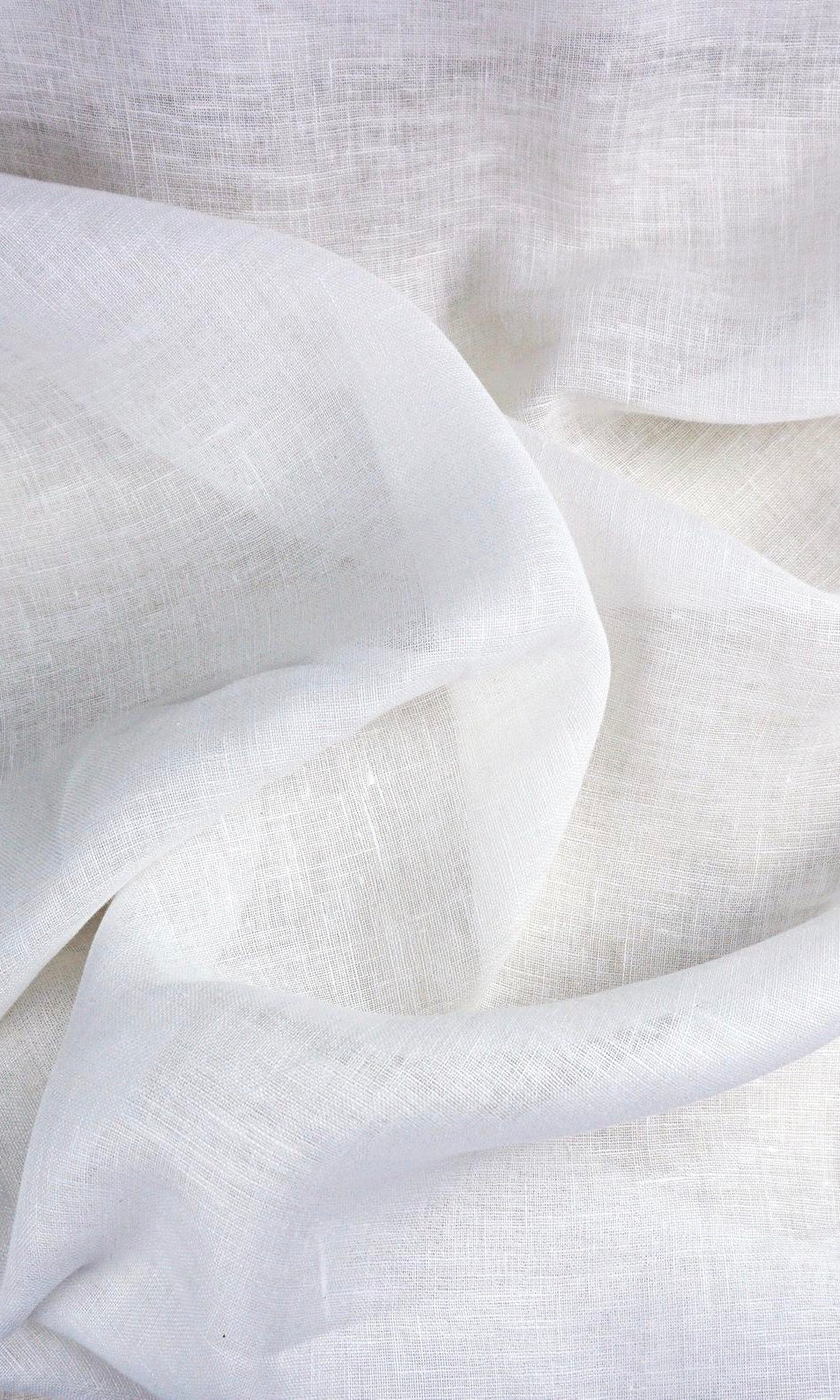 Semi Sheer Home Décor Fabric By the Yard (White/ Ivory)