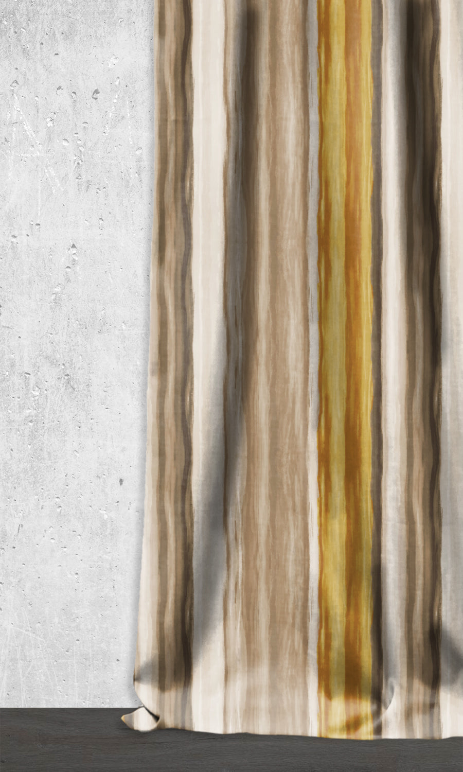 Room Darkening Striped Window Treatments Fabric By the Yard (Yellow/ Brown)
