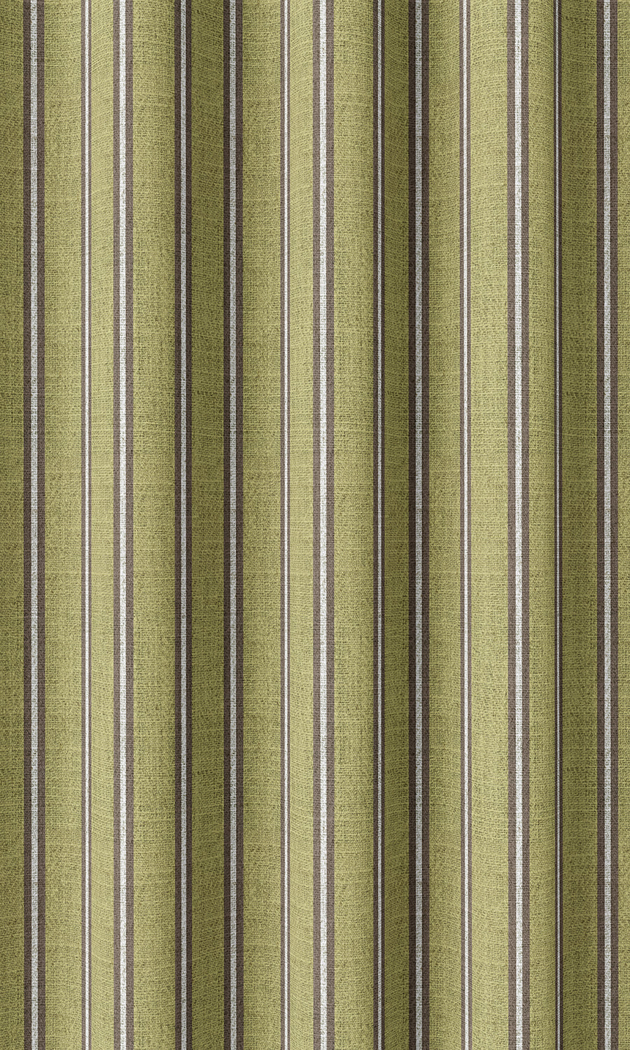 Striped Home Décor Fabric By the Metre (Chartreuse Green/ Brown)