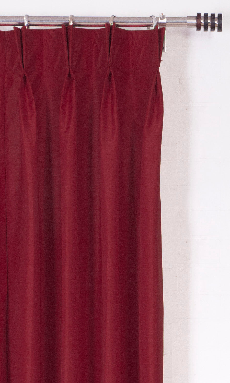 Faux Silk Home Textile Fabric Material Sample (Red/ Orange)