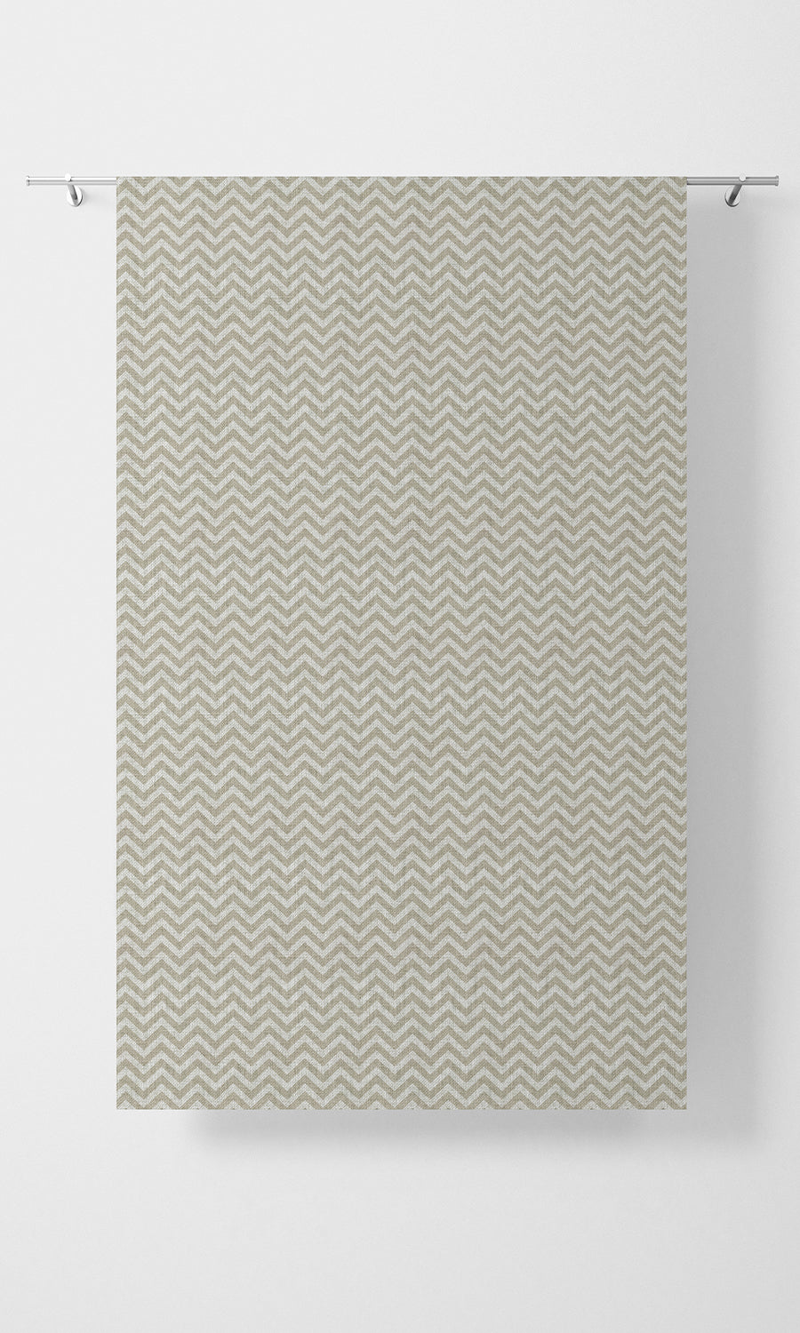 Chevron Print Home Textile Fabric Material By the Metre (Beige/ White)