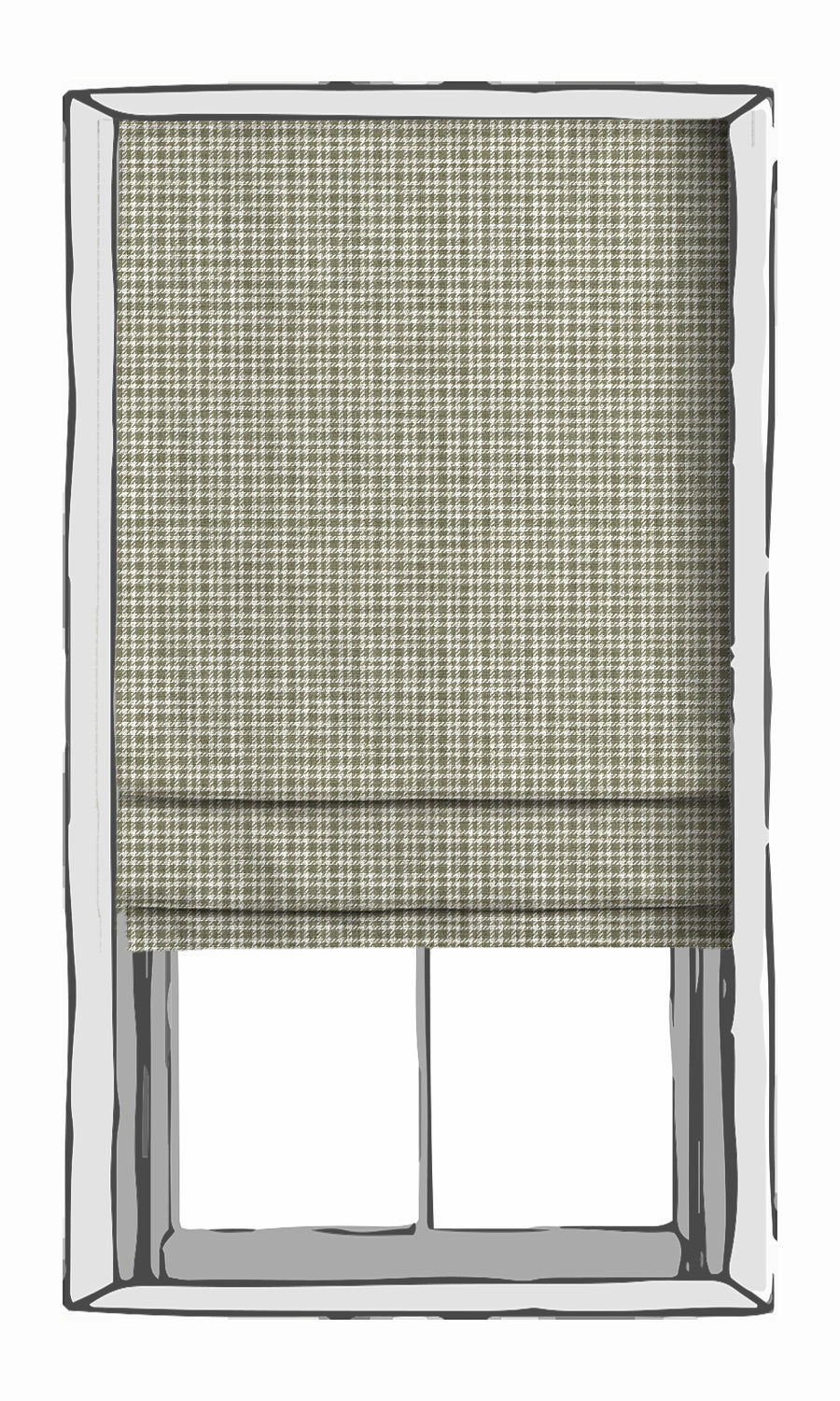 Checkered Free Fabric Material Sample (Olive Green/ White)