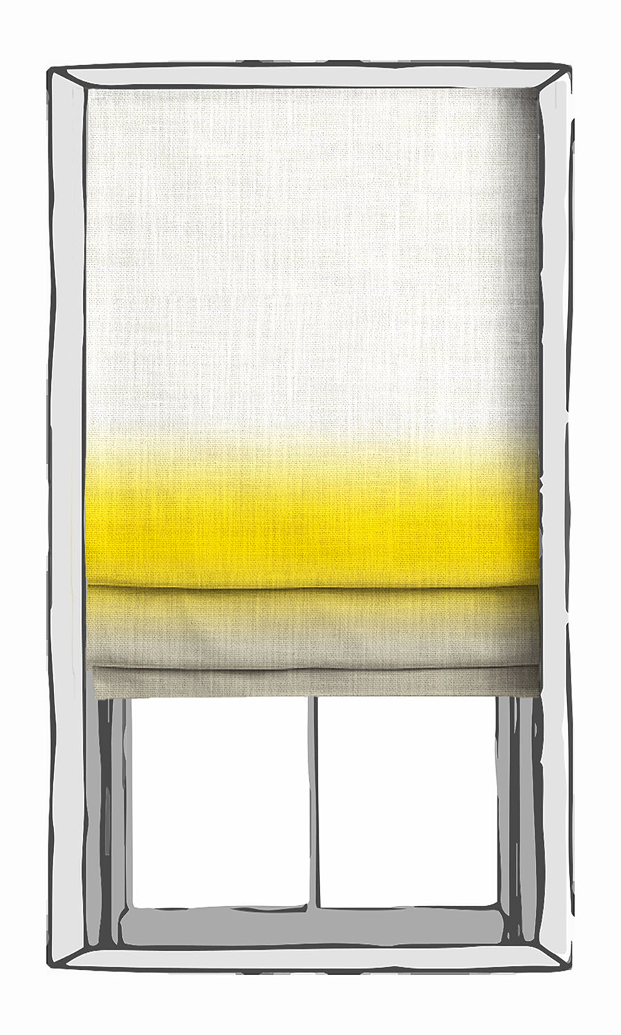 3-Tone Ombre Window Treatments Fabric By the Yard (Yellow/ Beige)