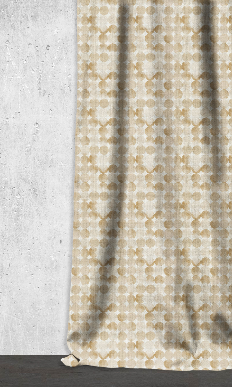 Polka Dot Home Décor Fabric Sample (Eggshell White/ Pale Brown)