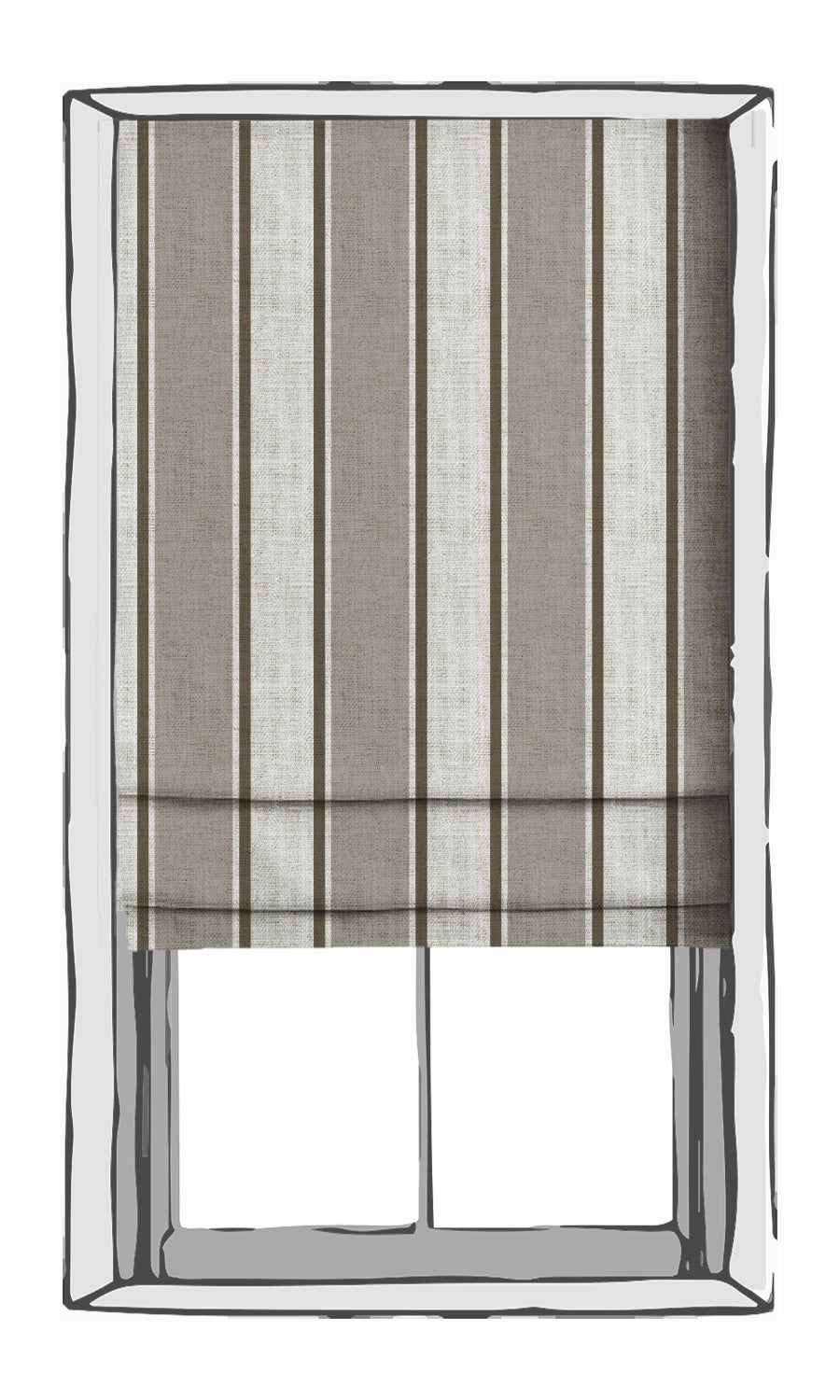 Modern Striped Print Fabric Material By the Yard (Beige/ Brown)