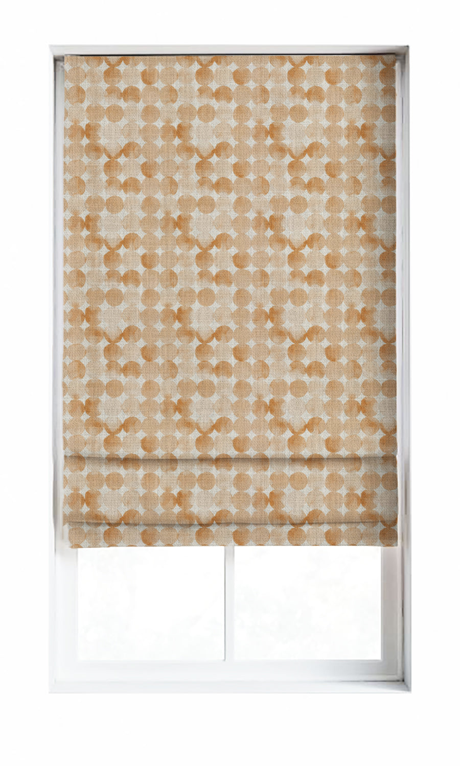 Polka Dots Window Treatments Fabric By the Metre (Orange/ Brown)