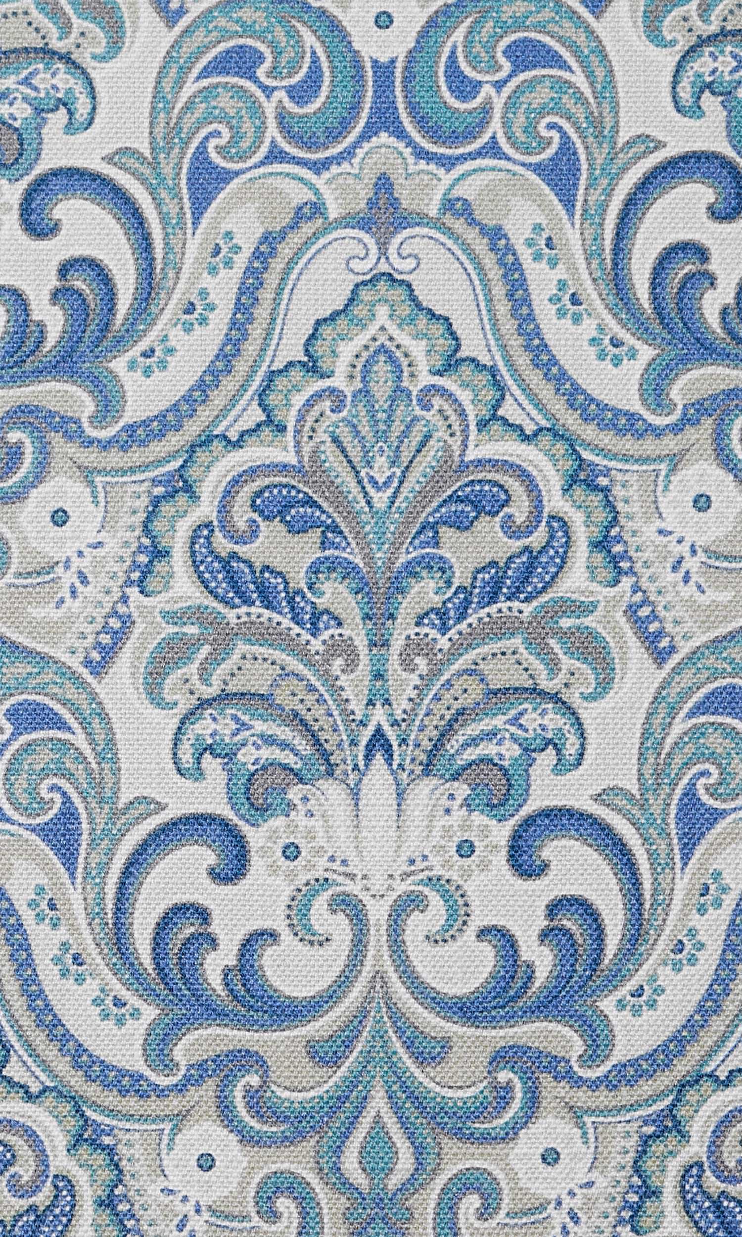 Fleur De Lis Print Home Textile Fabric Material By the Yard (Blue)