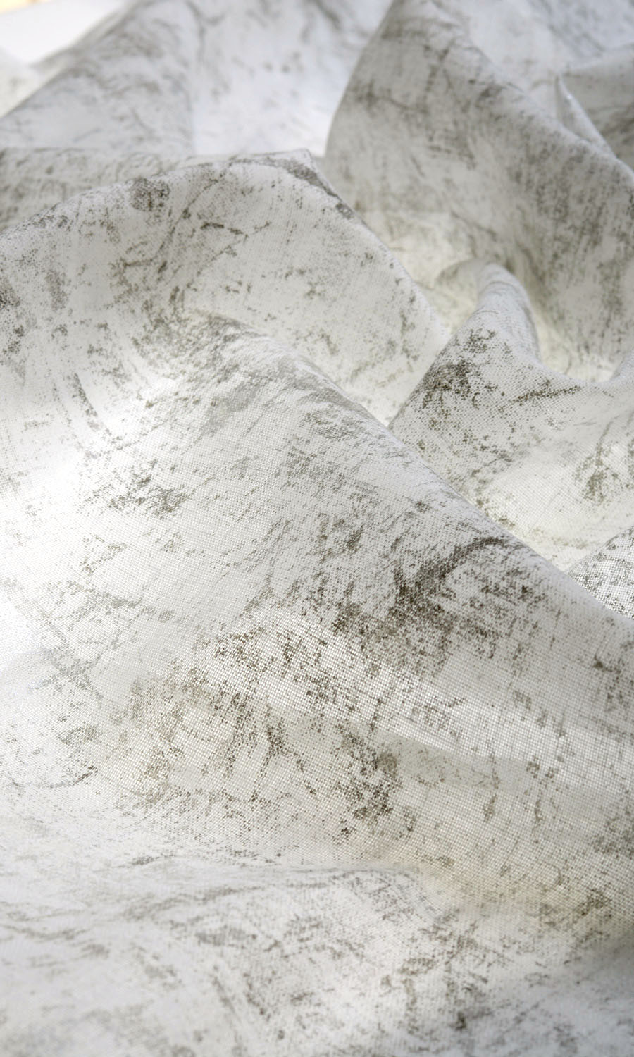 Sheer Home Textile Fabric Material By the Yard (White/ Metallic Silver/ Grey)