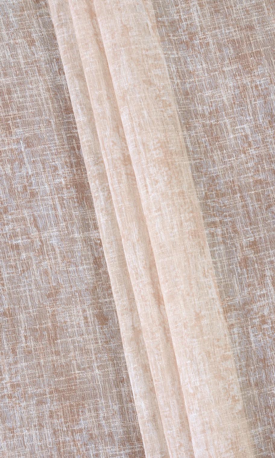 Textured Sheer Free Fabric Material Sample (Salmon Pink/ Peach Orange)