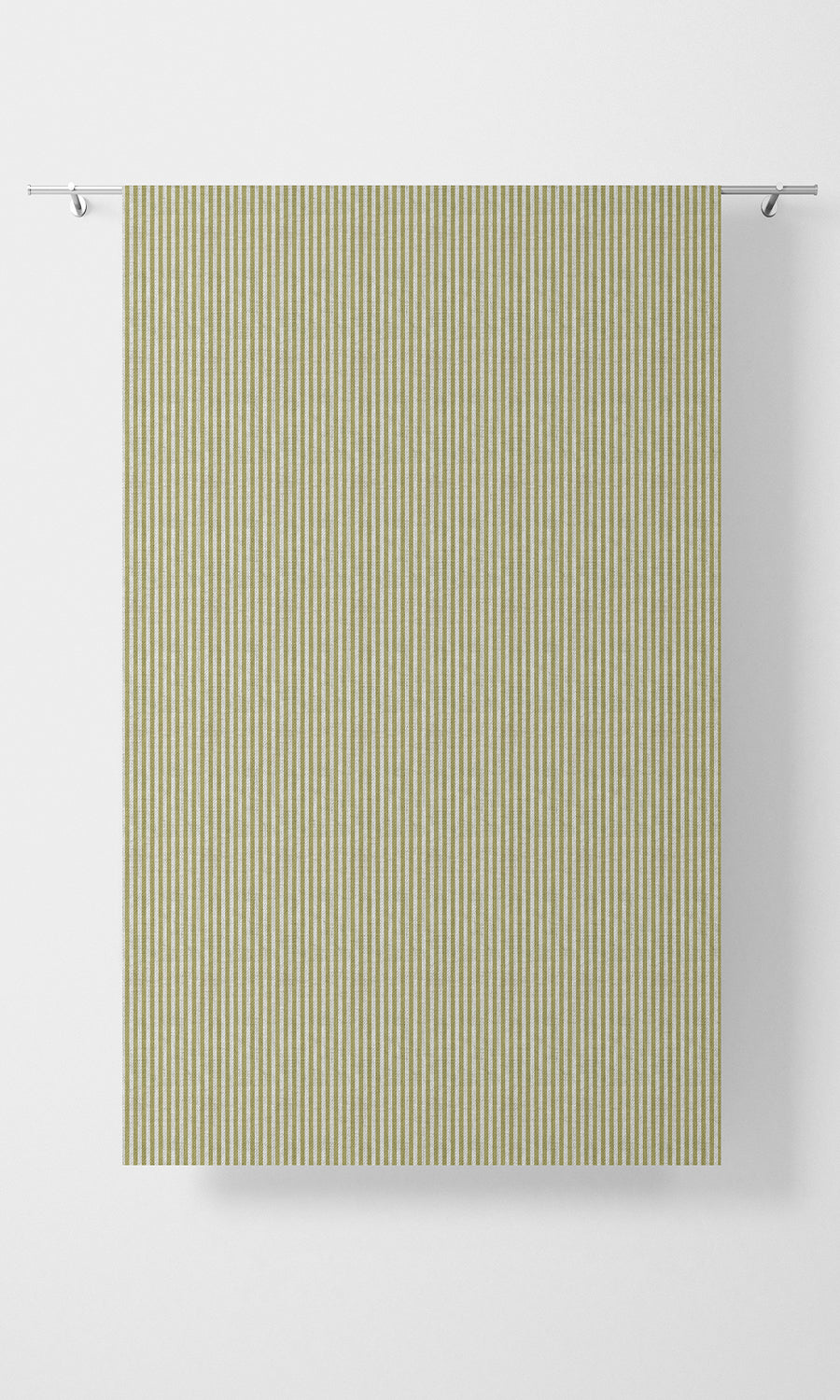Striped Home Textile Fabric Material Sample (Chartreuse Green/ White)